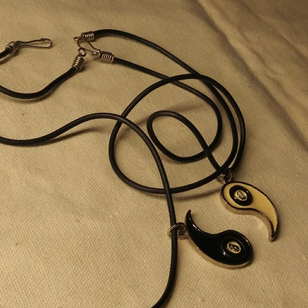 Yin Yang friendship couple pendant soft cord